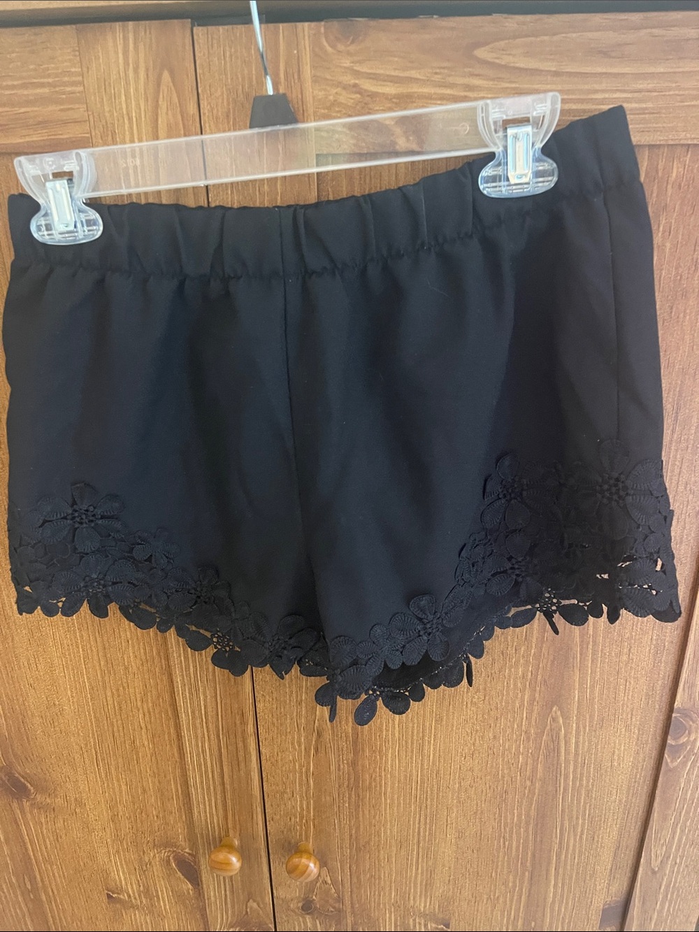Adam Levine Collection Black Lace-Trim Shorts